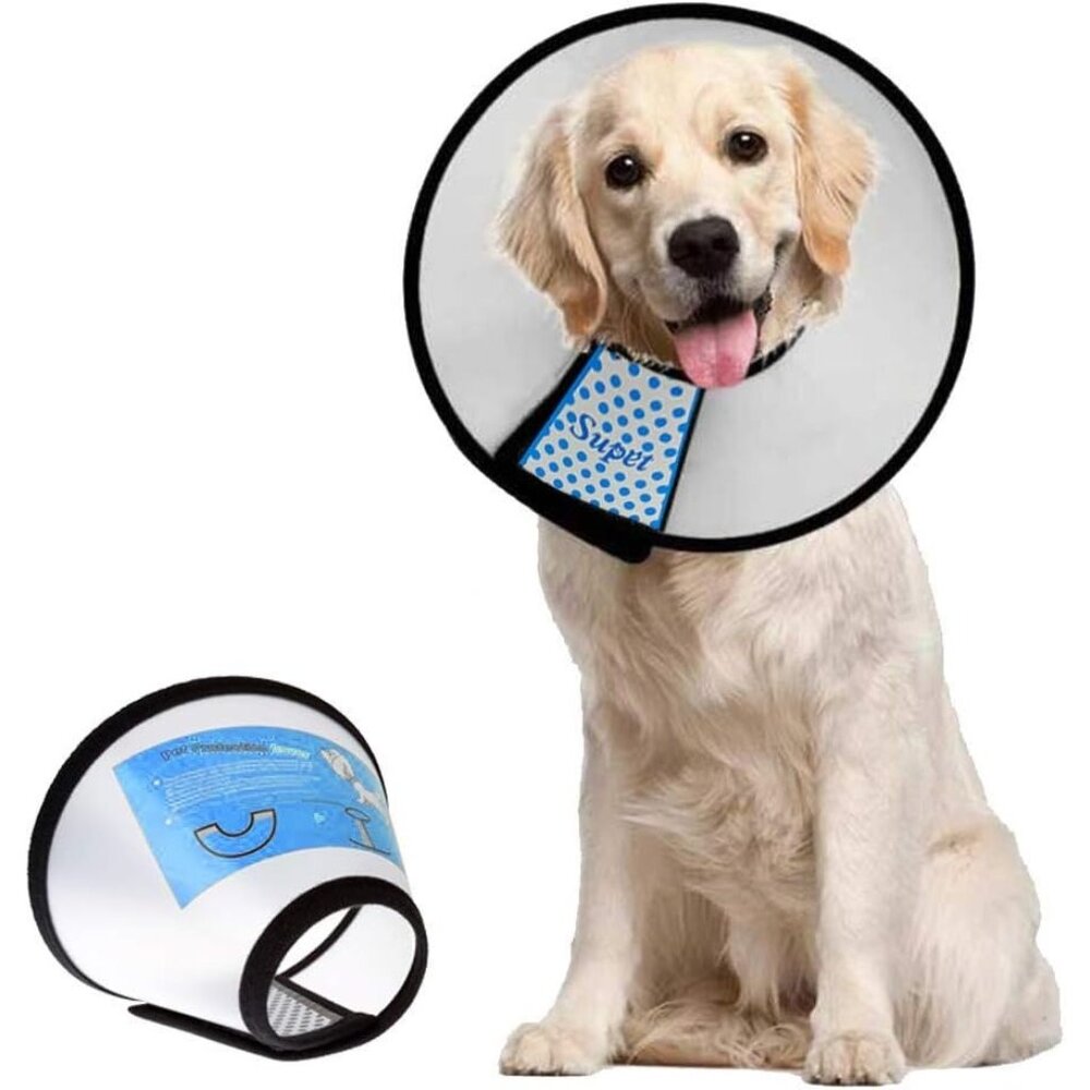 Supet Dog Cone Collar for XL Dogs - Adjustable Comfortable Recovery E-Collar